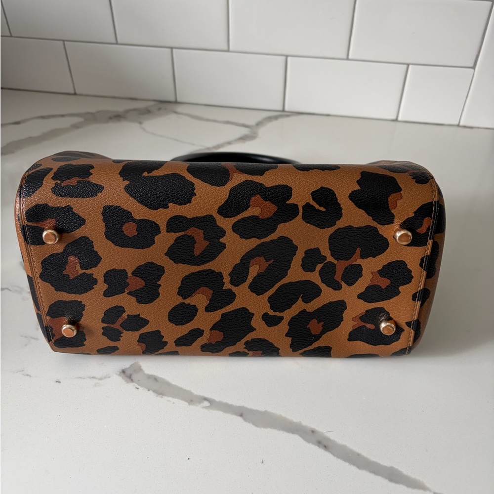 Coach Animal Print Satchel - Tan and Black - Picture 3 of 5